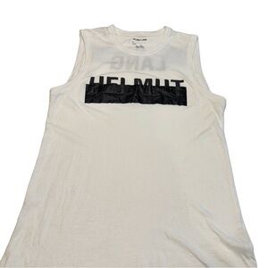 HELMUT LANG Logo Tank Top Women's XXS White Workout Gym Athletic Activewear